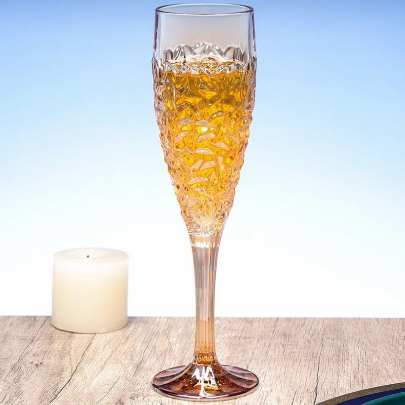 Embossed Crystal Champagne Flutes, 180ml Gift‑Set - FCHF CITY