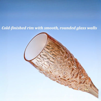 Embossed Crystal Champagne Flutes, 180ml Gift‑Set - FCHF CITY