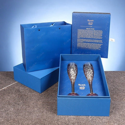 Embossed Crystal Champagne Flutes, 180ml Gift‑Set - FCHF CITY