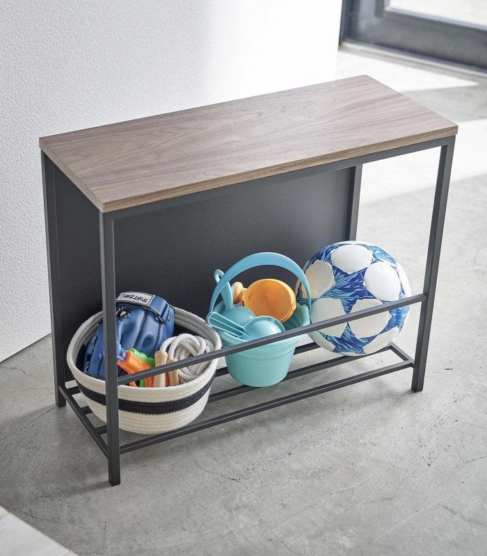 Entryway Storage Organizer + Bench (18&quot; H) - Steel + Wood - FCHF CITY