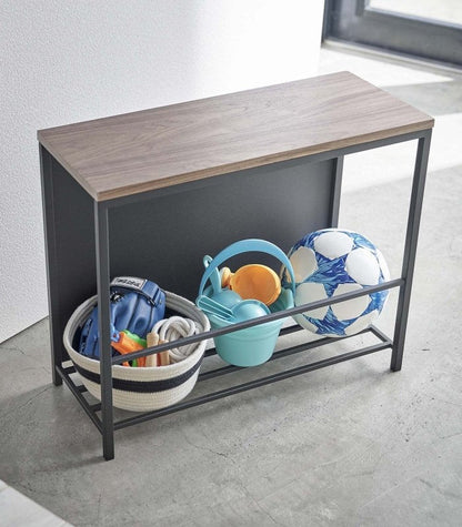 Entryway Storage Organizer + Bench (18&quot; H) - Steel + Wood - FCHF CITY