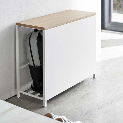 Entryway Storage Organizer + Bench (18&quot; H) - Steel + Wood - FCHF CITY