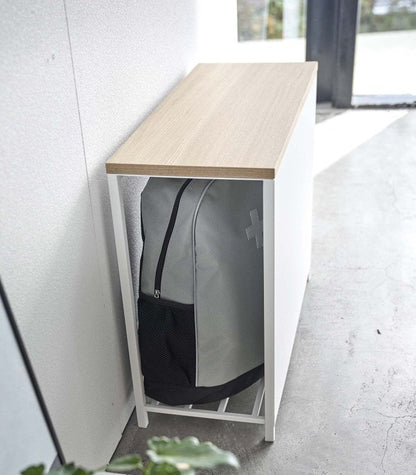 Entryway Storage Organizer + Bench (18&quot; H) - Steel + Wood - FCHF CITY