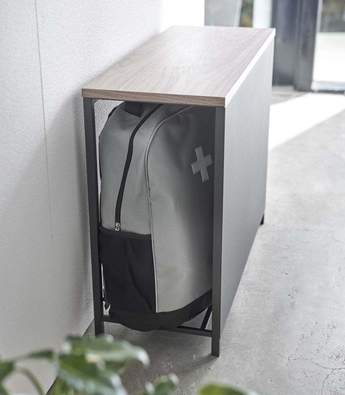 Entryway Storage Organizer + Bench (18&quot; H) - Steel + Wood - FCHF CITY