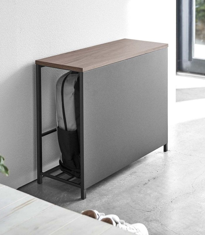 Entryway Storage Organizer + Bench (18&quot; H) - Steel + Wood - FCHF CITY