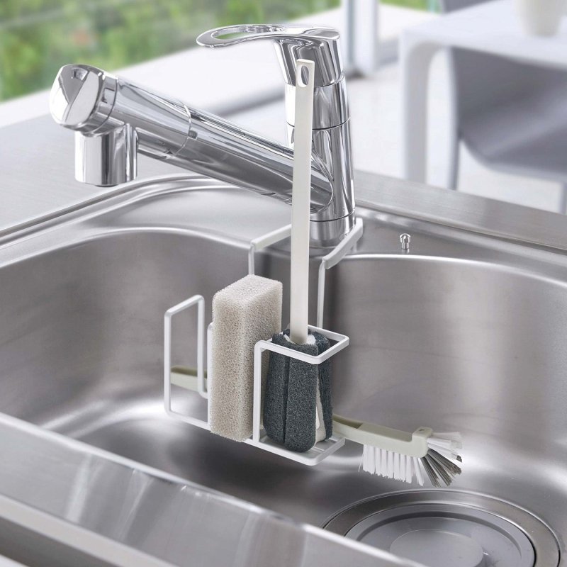 Faucet - Hanging Sponge &amp; Brush Holder - Steel - FCHF CITY