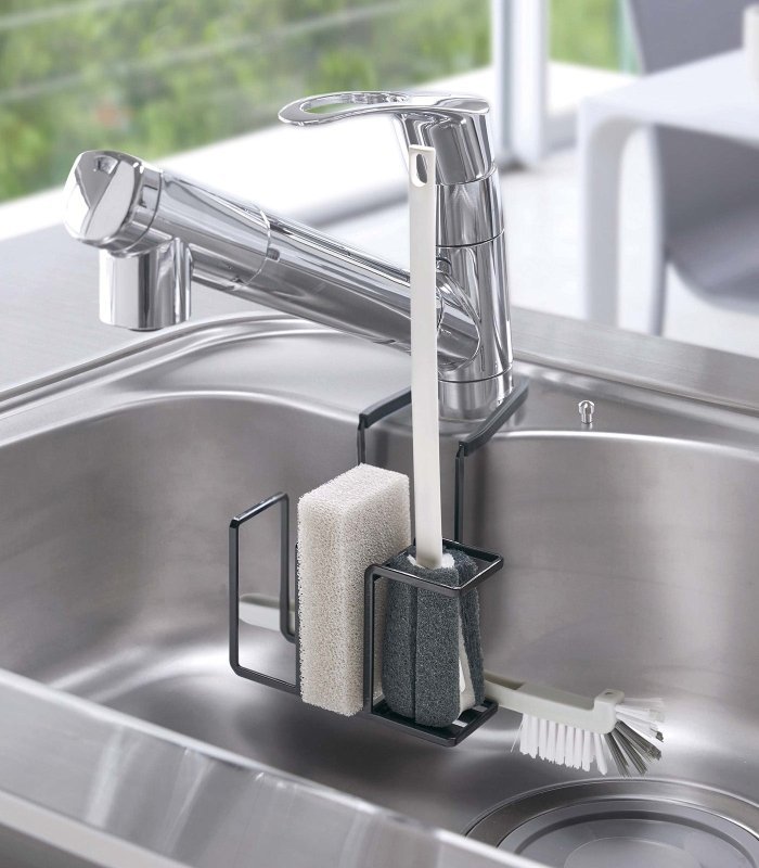 Faucet - Hanging Sponge &amp; Brush Holder - Steel - FCHF CITY