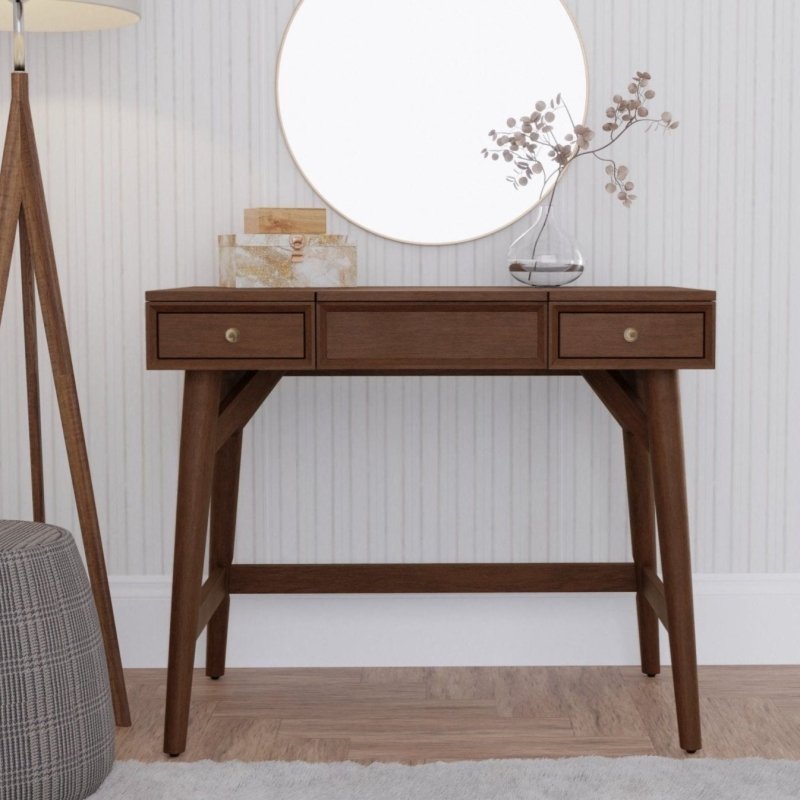 Flynn Bedroom Vanity, Walnut - FCHF CITY