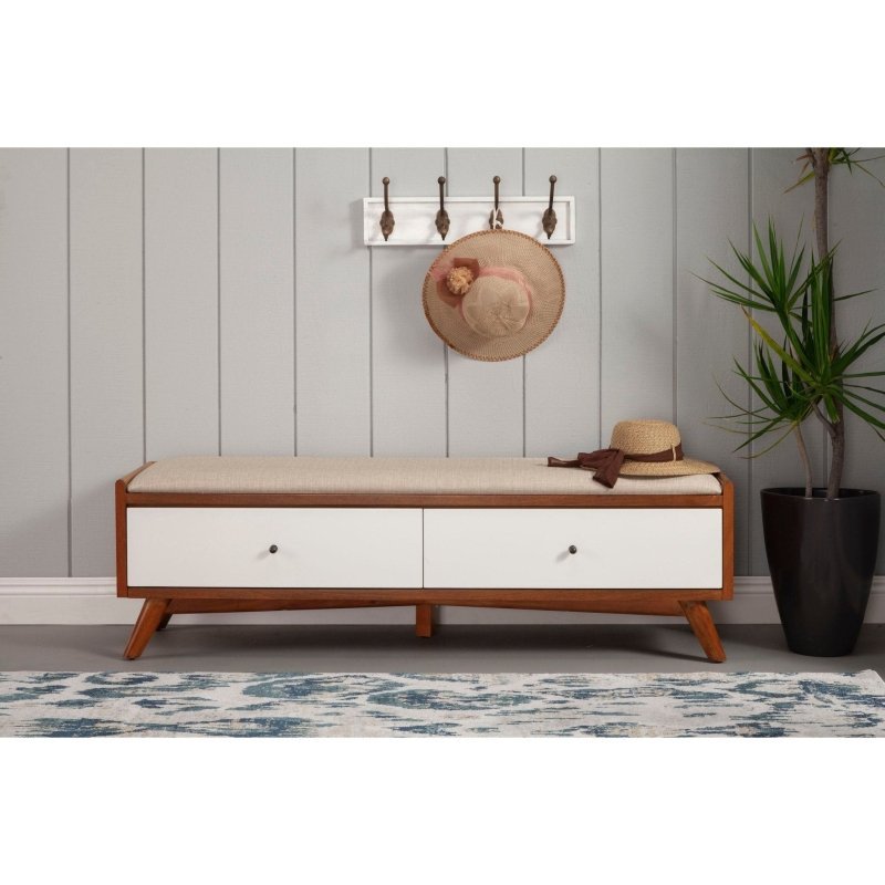 Flynn Bench, Acorn/White - FCHF CITY