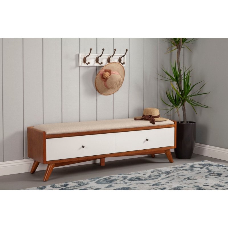 Flynn Bench, Acorn/White - FCHF CITY