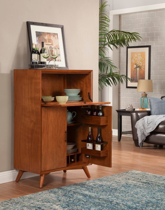Flynn Large Bar Cabinet, Acorn - FCHF CITY