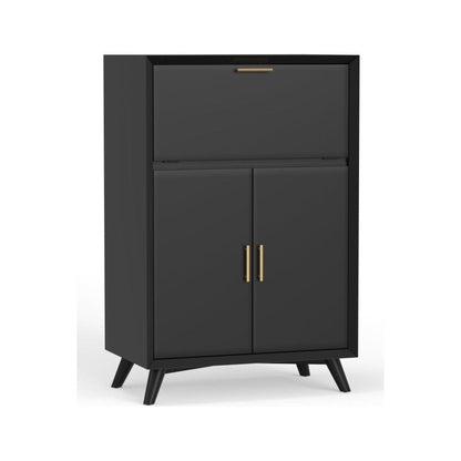 Flynn Large Bar Cabinet, Black - FCHF CITY