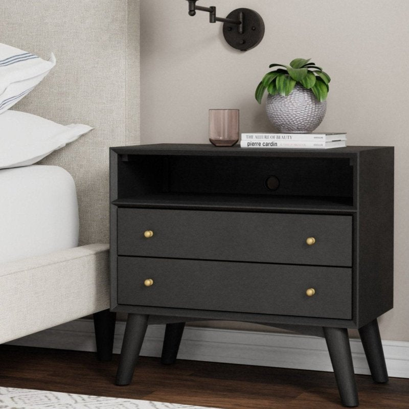 Flynn Large Nightstand, Black - FCHF CITY