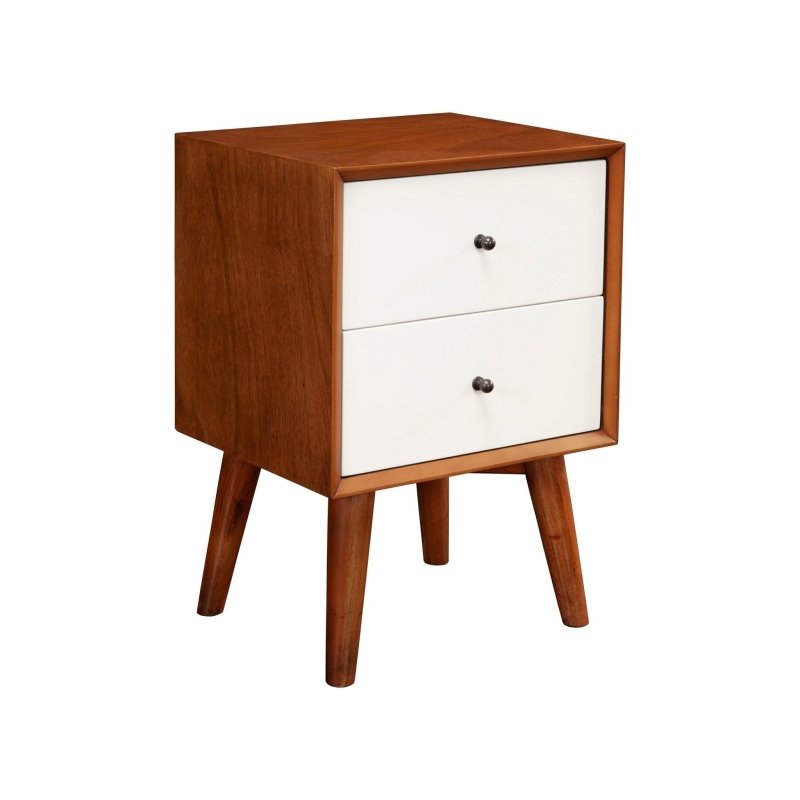 Flynn Nightstand, Acorn/White - FCHF CITY