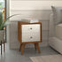 Flynn Nightstand, Acorn/White - FCHF CITY