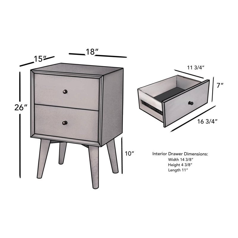 Flynn Nightstand, Gray - FCHF CITY