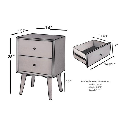 Flynn Nightstand, Gray - FCHF CITY