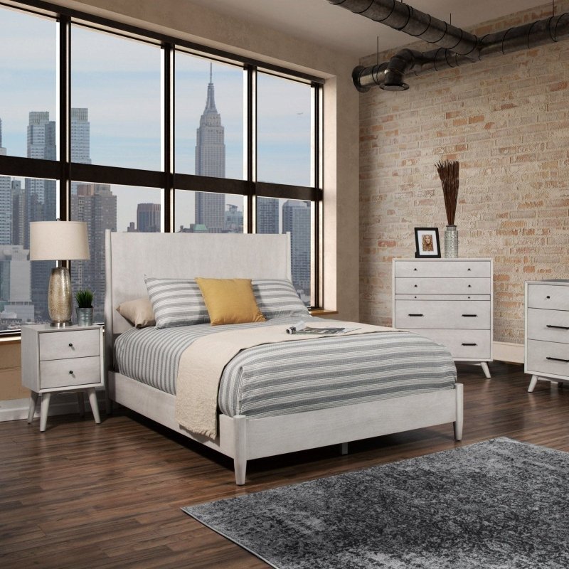 Flynn Panel Bed, Gray - FCHF CITY