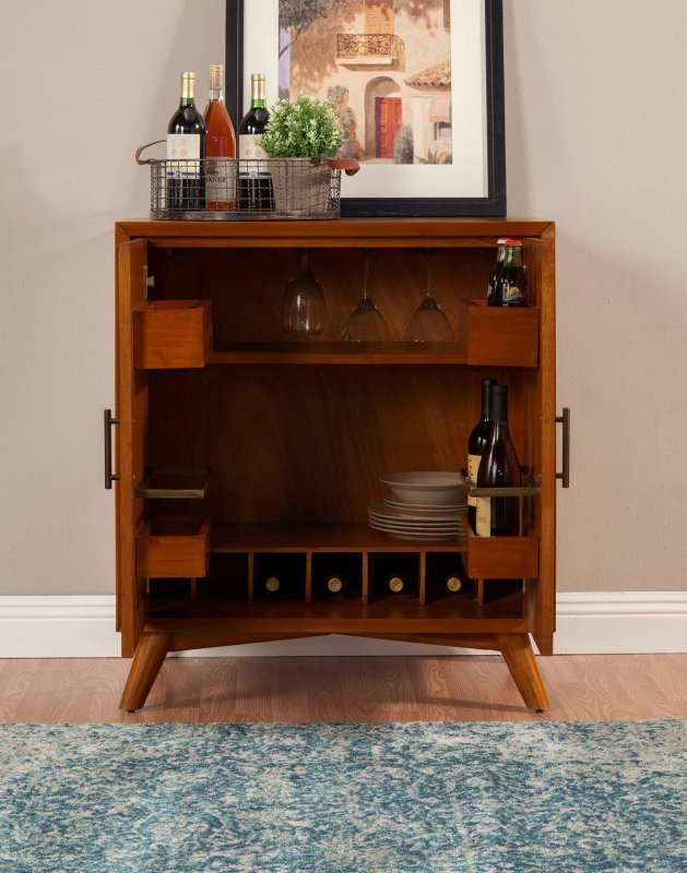 Flynn Small Bar Cabinet, Acorn - FCHF CITY
