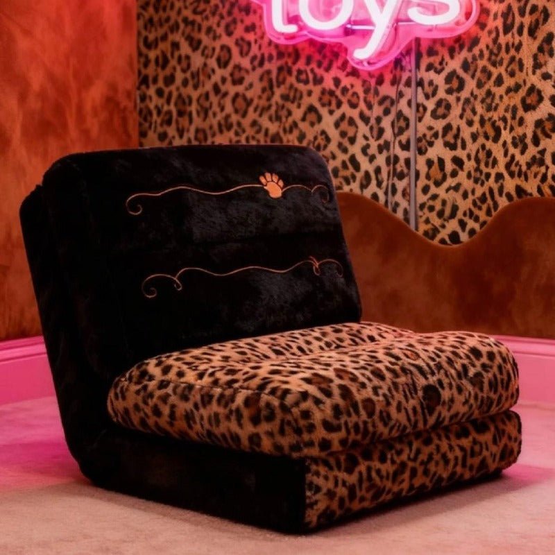 Foldable Floor Sofa Bed, Adjustable Leopard Cow Print Lounge Chair - FCHF CITY