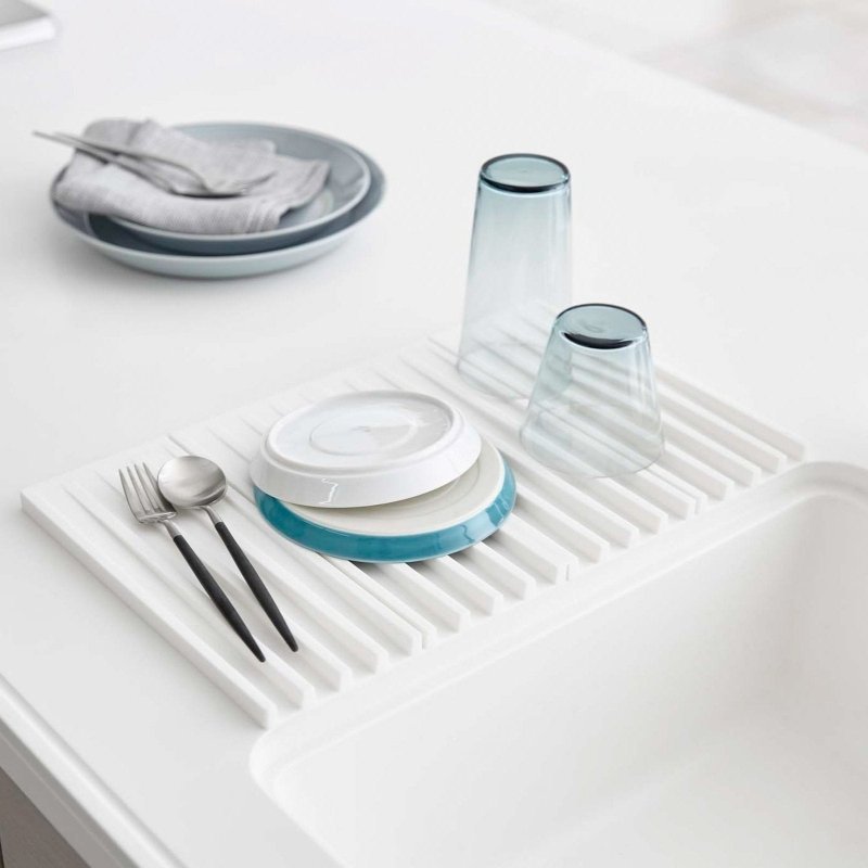 Folding Dish Drainer Mat &amp; Trivet - Silicone - FCHF CITY