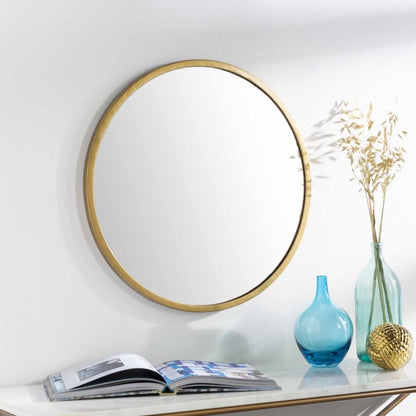 Guinda Round Gold Framed Wall Mirror - FCHF CITY