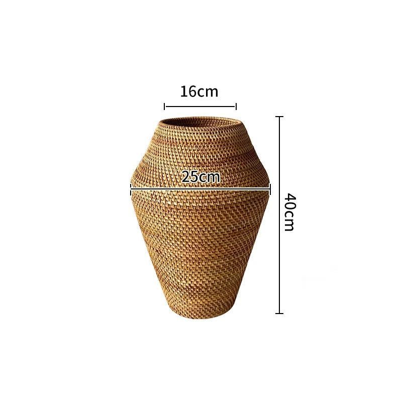 Hand - crafted Rattan Flower Vase - FCHF CITY