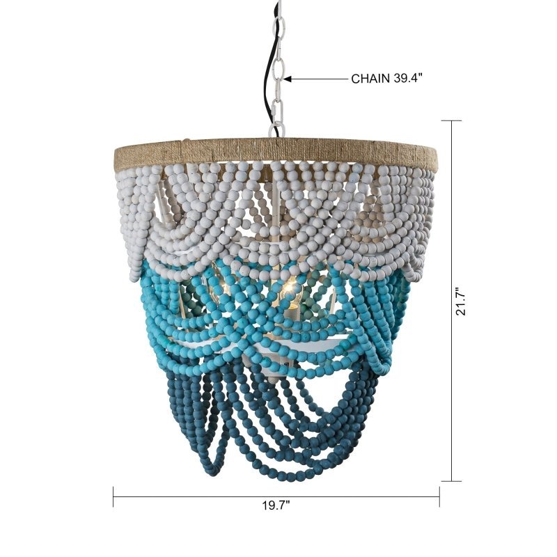 Hatfield 4 - Light Bohemia Style Wood Beaded Chandelier - FCHF CITY