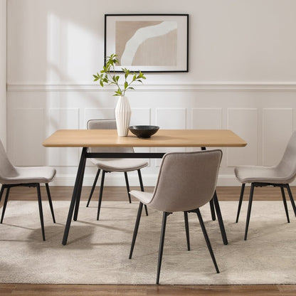 Juno Modern Industrial Veneer and Metal Dining Table - FCHF CITY