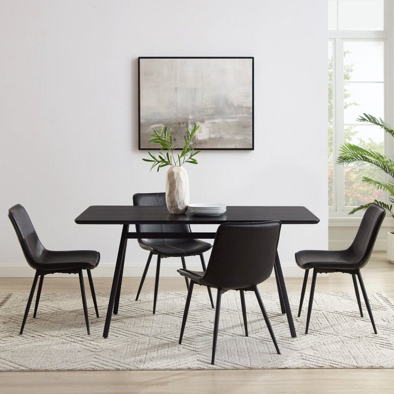 Juno Modern Industrial Veneer and Metal Dining Table - FCHF CITY