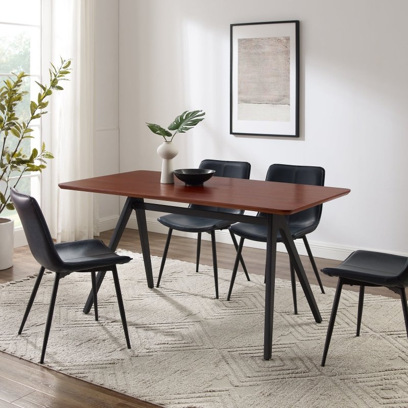 Juno Modern Industrial Veneer and Metal Dining Table - FCHF CITY