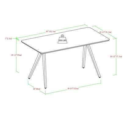Juno Modern Industrial Veneer and Metal Dining Table - FCHF CITY