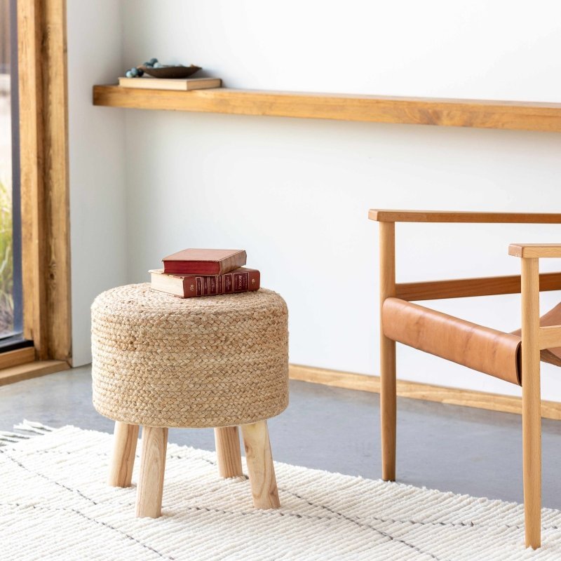 Jute Stool Ottoman - FCHF CITY