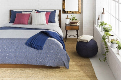 Kaumakani Jute Pouf in Dark Blue - FCHF CITY