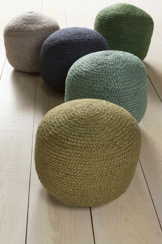 Kaumakani Jute Pouf in Dark Blue - FCHF CITY