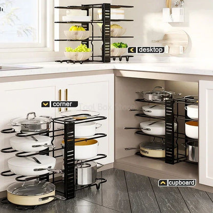 Kitchen Pots &amp; Pans Organizer Rack - FCHF CITY