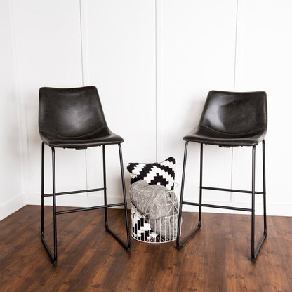 Laton Faux Leather Bar Stool, Set of 2 - FCHF CITY