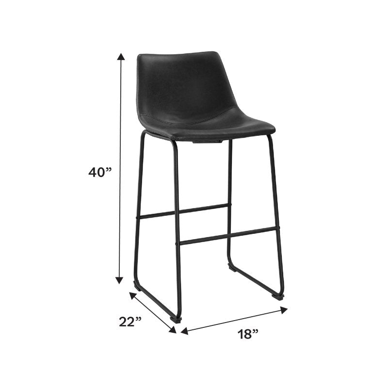 Laton Faux Leather Bar Stool, Set of 2 - FCHF CITY