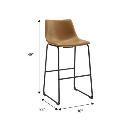 Laton Faux Leather Bar Stool, Set of 2 - FCHF CITY