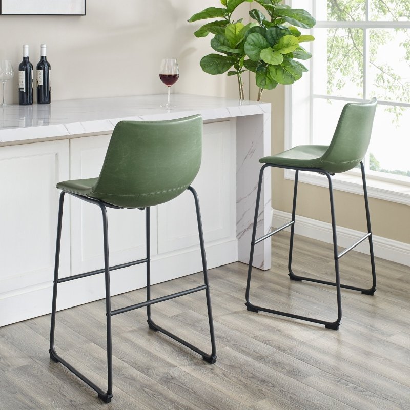 Laton Faux Leather Bar Stool, Set of 2 - FCHF CITY