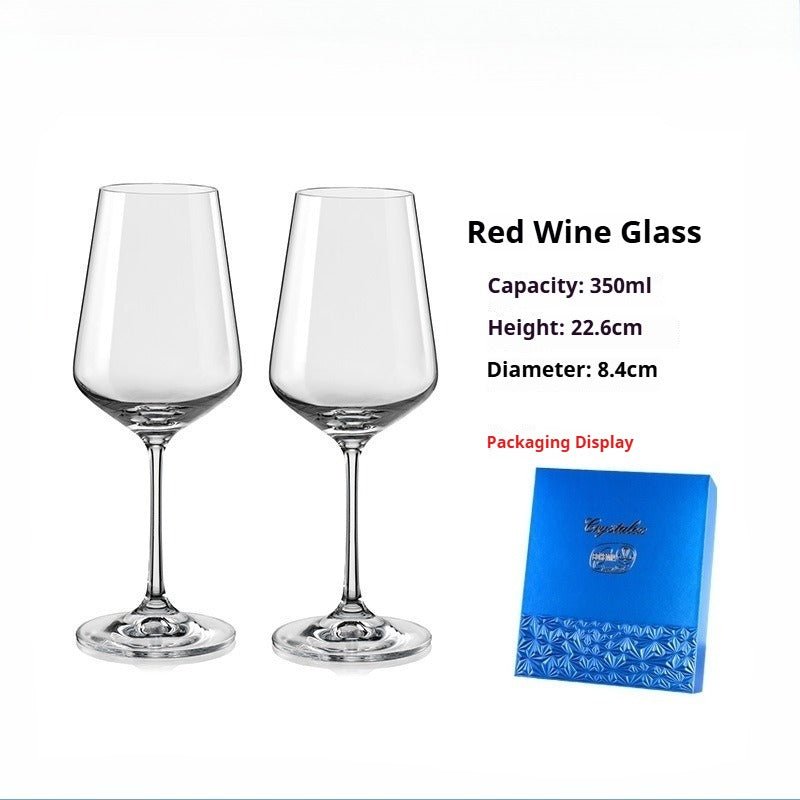 Lead‑Free Crystal Wine Glass &amp; Champagne Flute 2‑Pcs Gift Set - FCHF CITY
