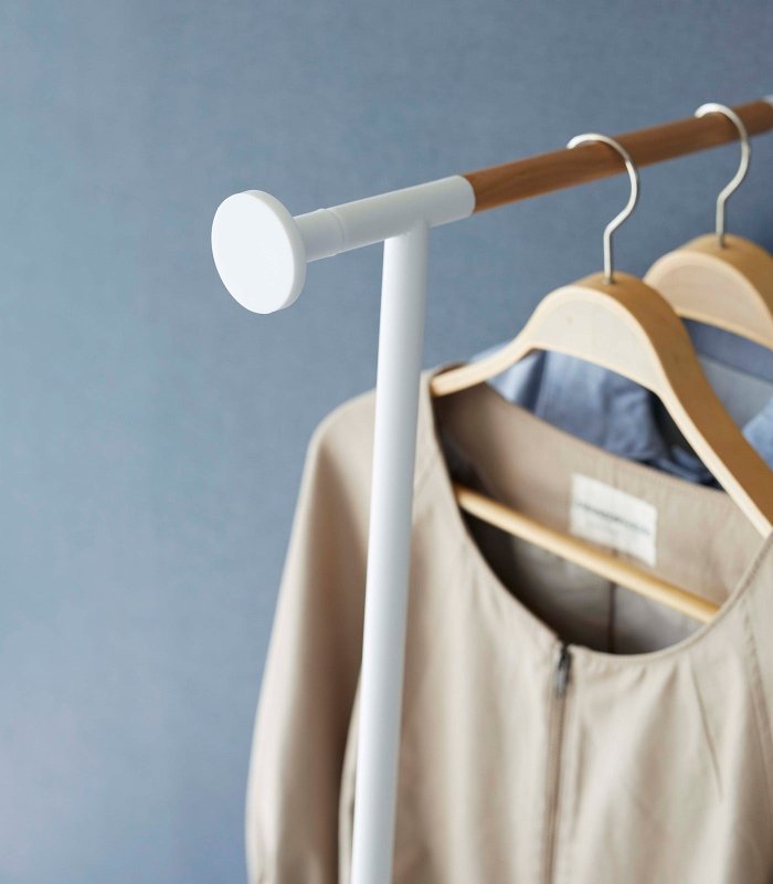 Leaning Clothes Hanger (64&quot; H) - Steel + Wood - FCHF CITY
