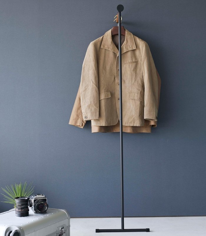 Leaning Clothes Hanger (64&quot; H) - Steel + Wood - FCHF CITY
