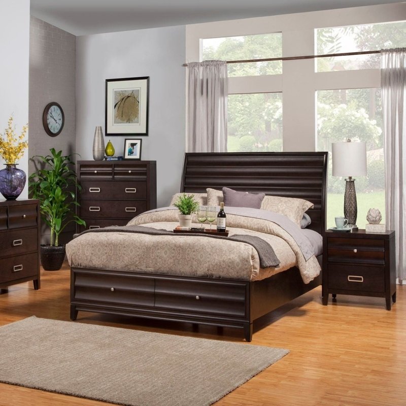 Legacy Storage Bed, Black Cherry - FCHF CITY