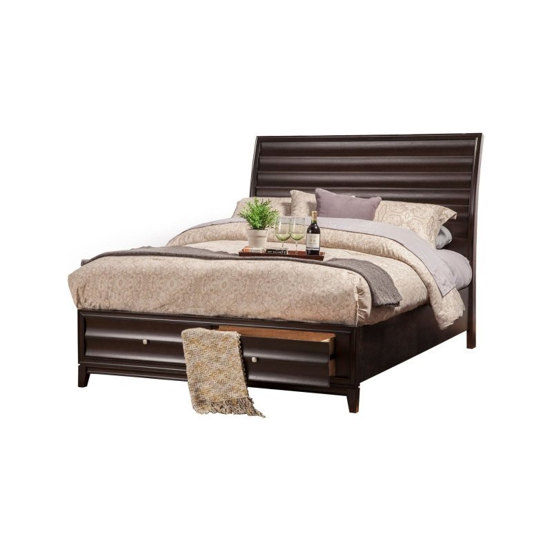 Legacy Storage Bed, Black Cherry - FCHF CITY