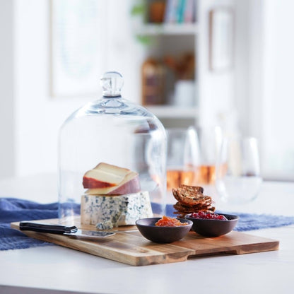 Libbey Acaciawood 4 - Piece Cheese Board Serving Set with Glass Dome - FCHF CITY