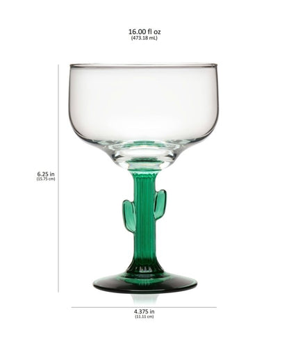 Libbey Cactus Margarita Glasses, 16 - ounce, Set of 4 - FCHF CITY