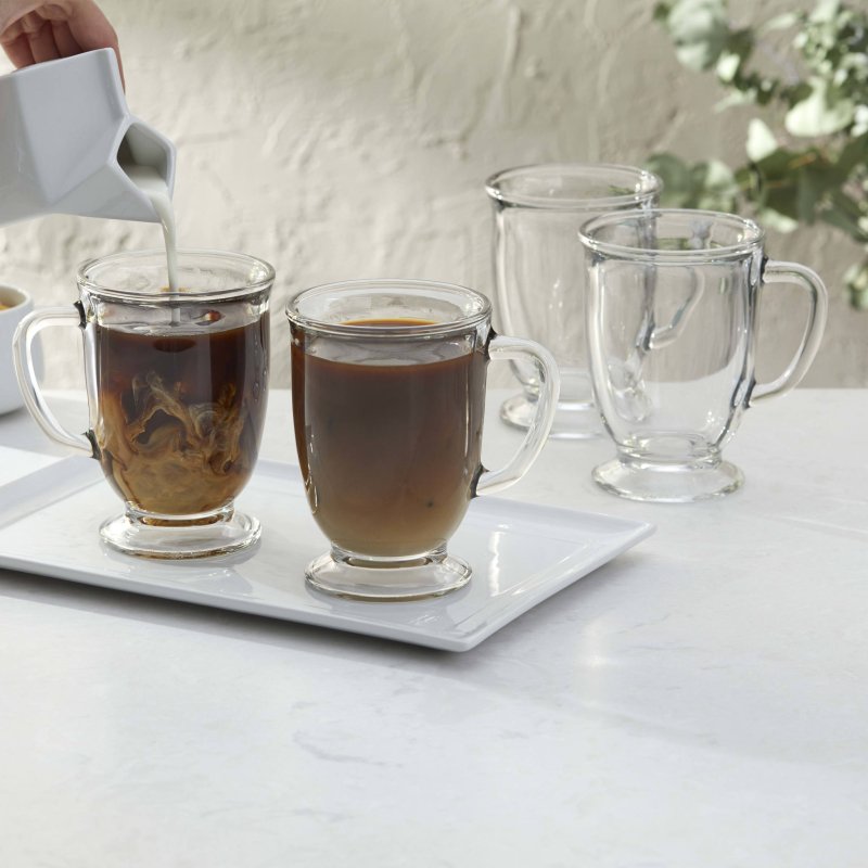 Libbey Kona Glass Coffee Mugs, 16 - ounce, Set of 6 - FCHF CITY