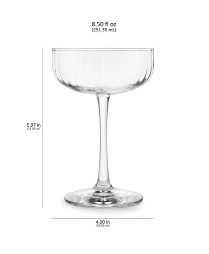 Libbey Paneled Coupe Cocktail Glasses, 8.5 - ounce, Set of 4 - FCHF CITY