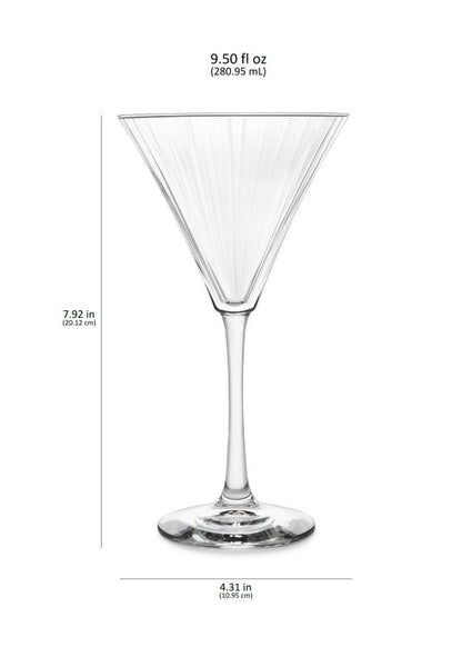 Libbey Paneled Martini Glasses, 9.5 - ounce, Set of 4 - FCHF CITY